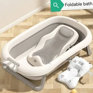 Foldable Baby Bath Tub With Bath Seat Support and Foam Set