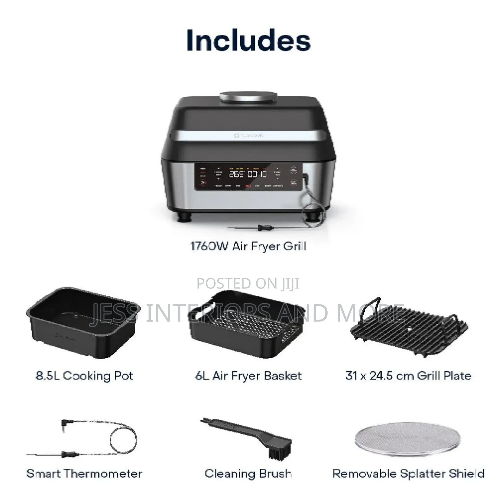 Nutricook Smart Indoor Grill and Air Fryer Xl, 8.5l