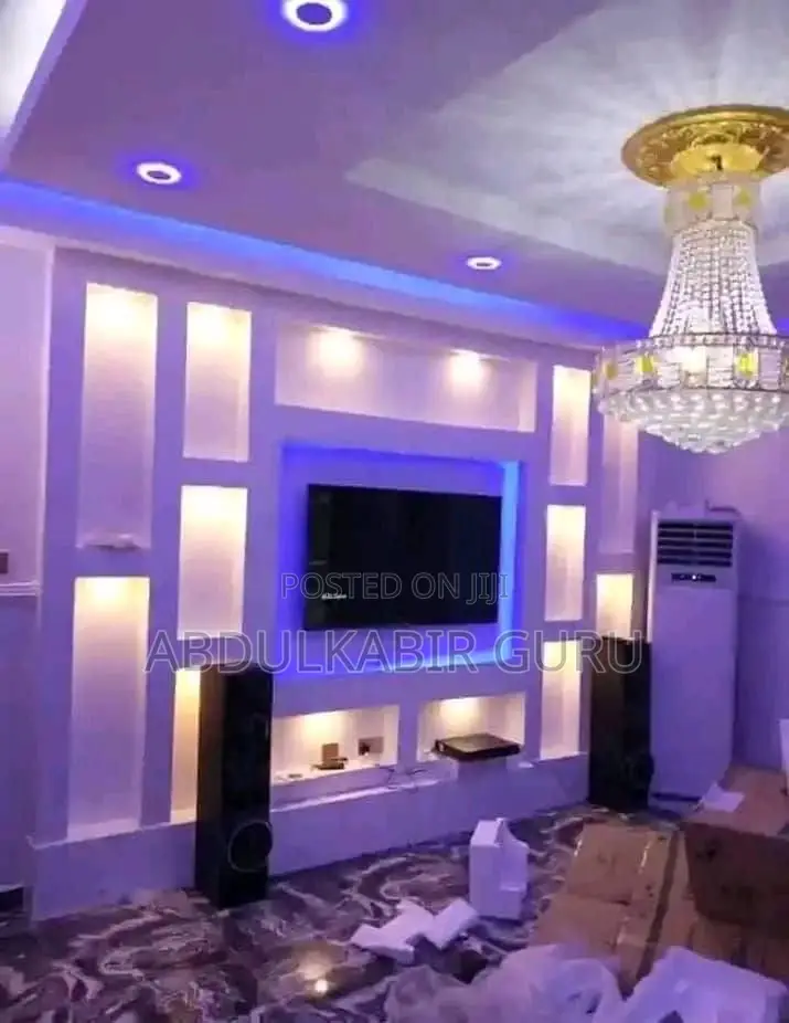 P O P Ceiling , Tv Stand and Wall Skimming