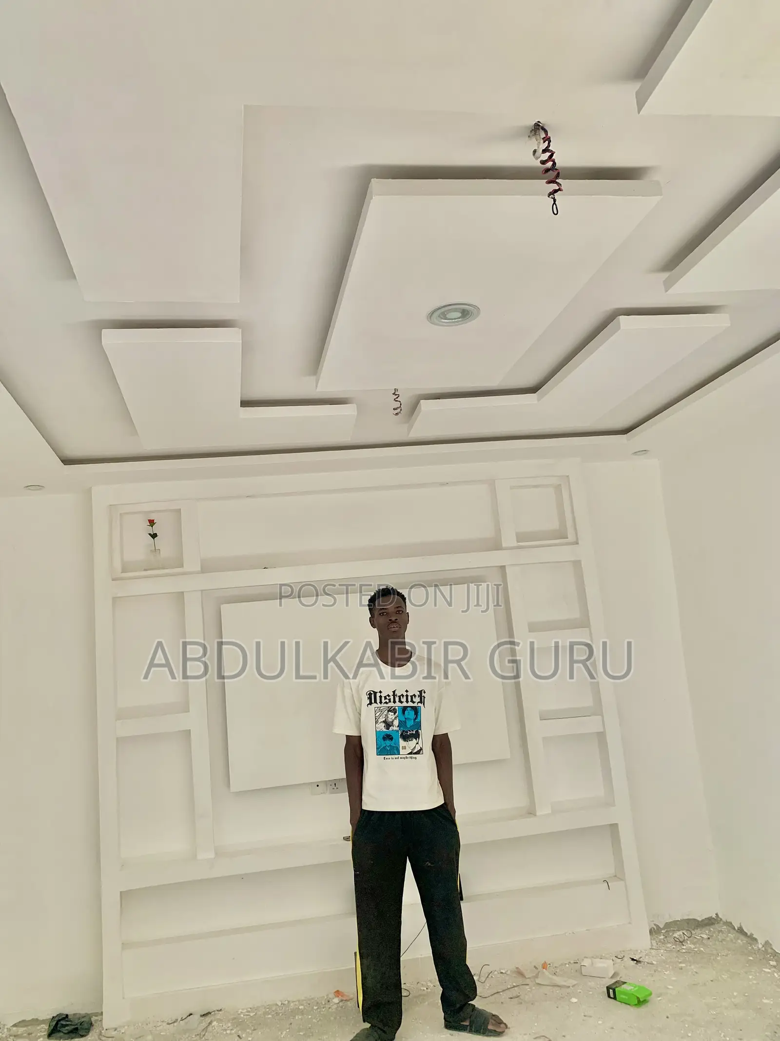 P O P Ceiling , Tv Stand and Wall Skimming