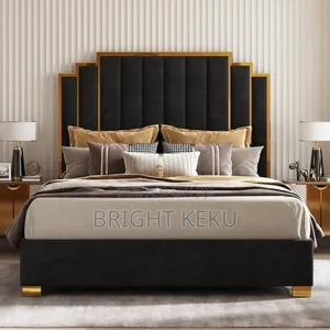 Quality Double Bed Dark Gray Is Available With Mattress