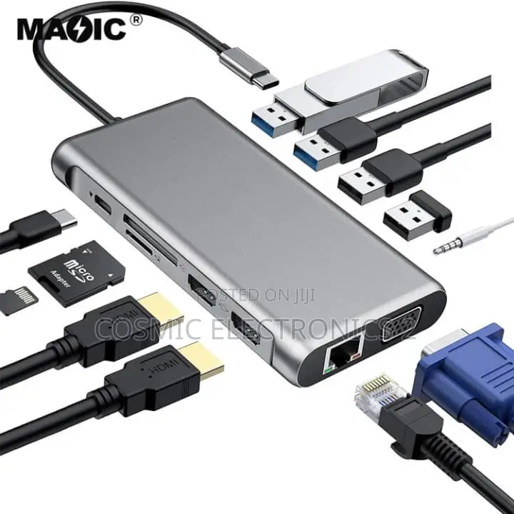 12-in-1 Usb-C Docking Station. Type-C to HDTV 12 in 1