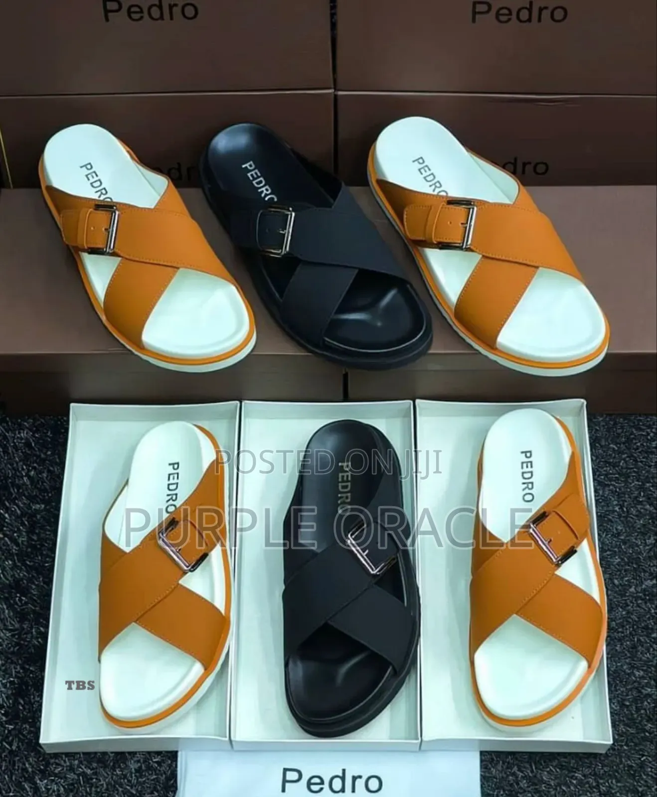 Pedro Cross-Strap Slides for Men