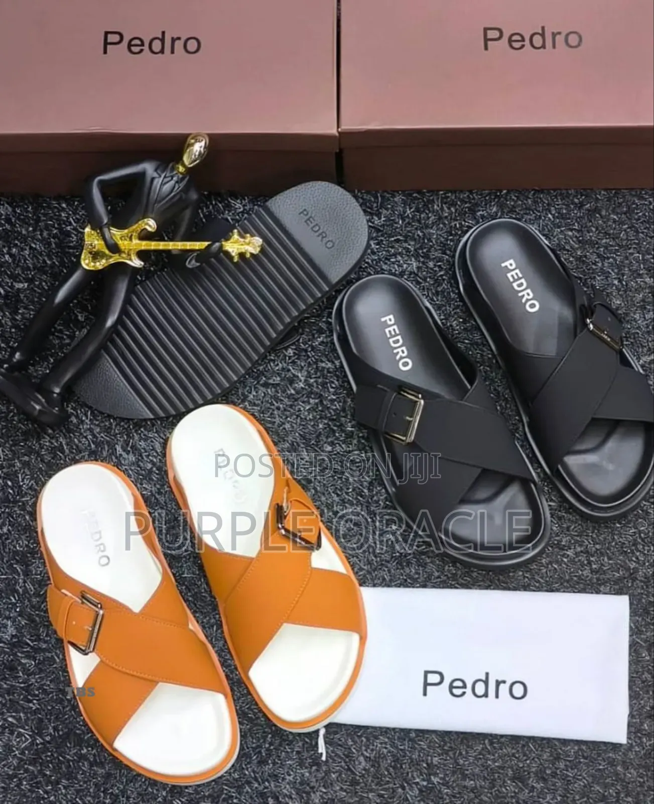 Pedro Cross-Strap Slides for Men