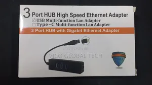 3 Port Usb 3.0 Hub With Gigabit Ethernet Adapter.
