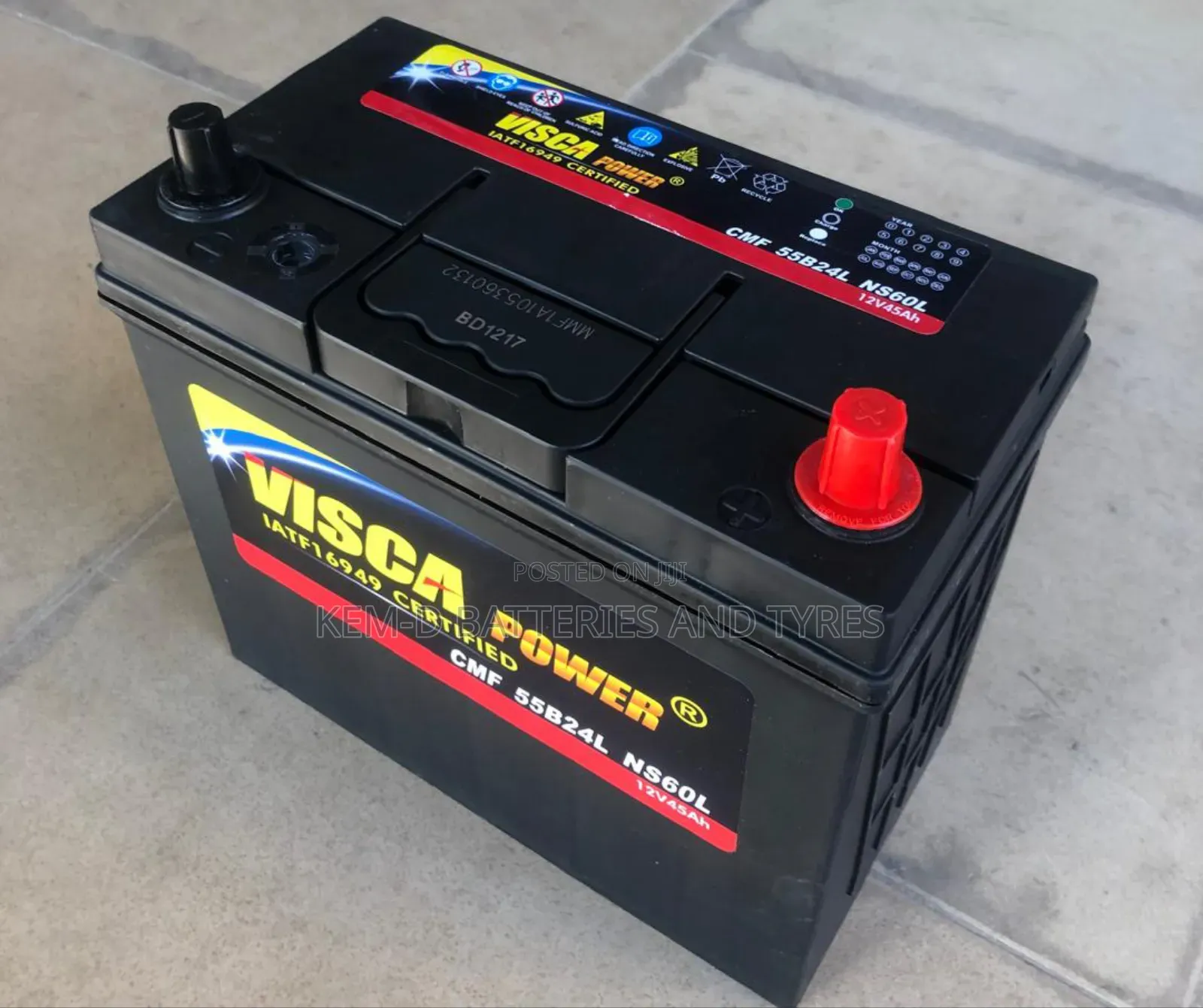 13 Plates Visca Battery Honda Type Ns60l 45ah _ Free Delivery