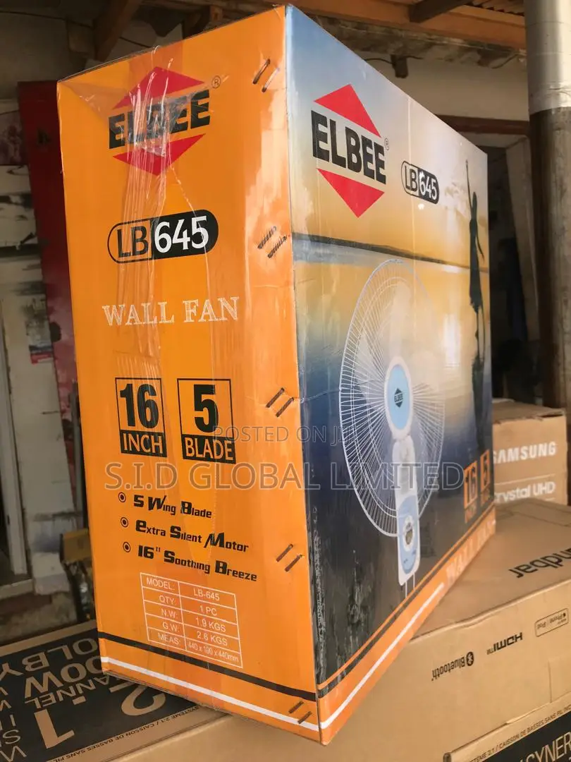 Elbee 16" Remote Controlled Wall Fan