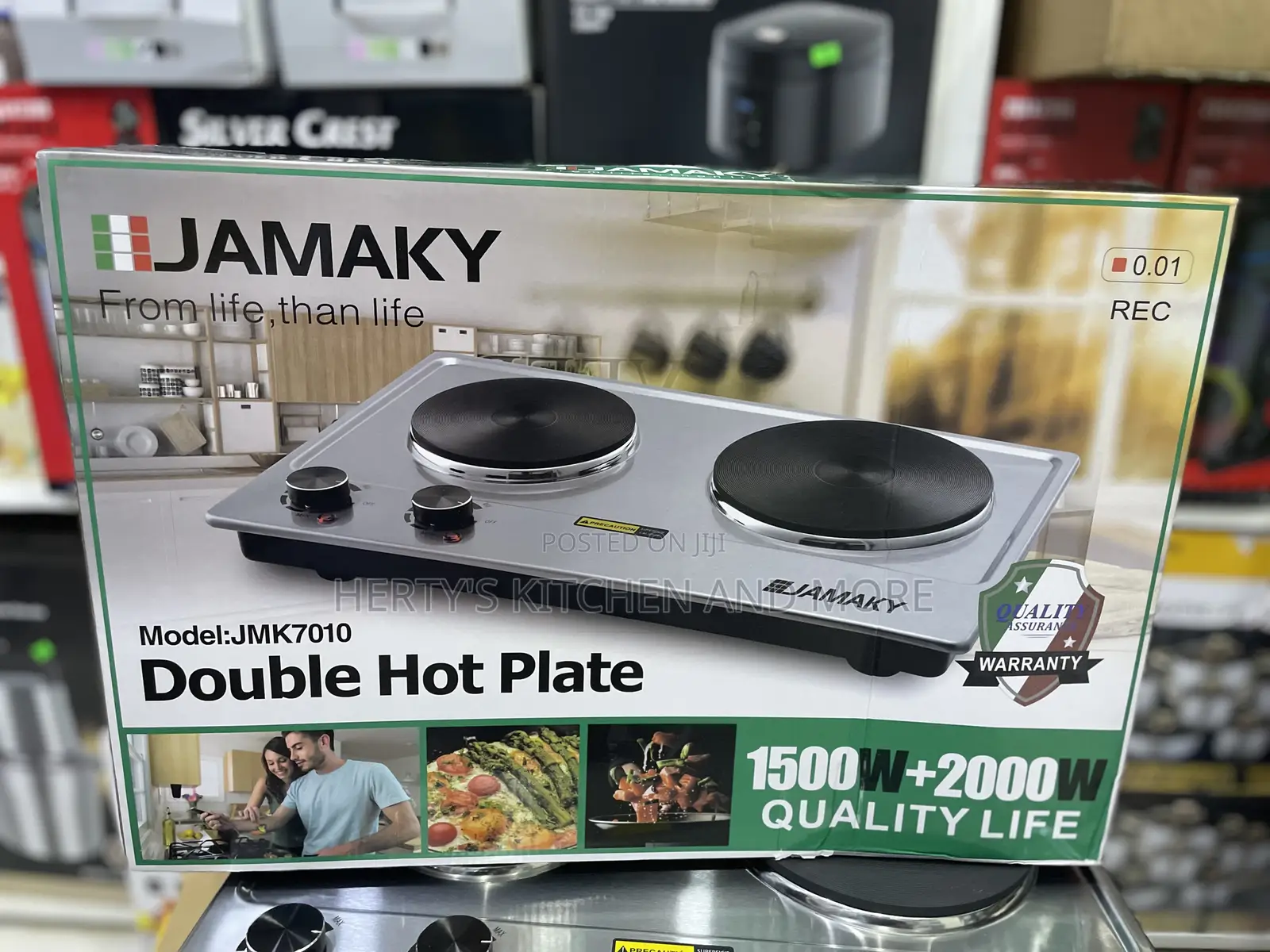Electric Hot Plate Large Surface Double Burner . 1500w+2000w