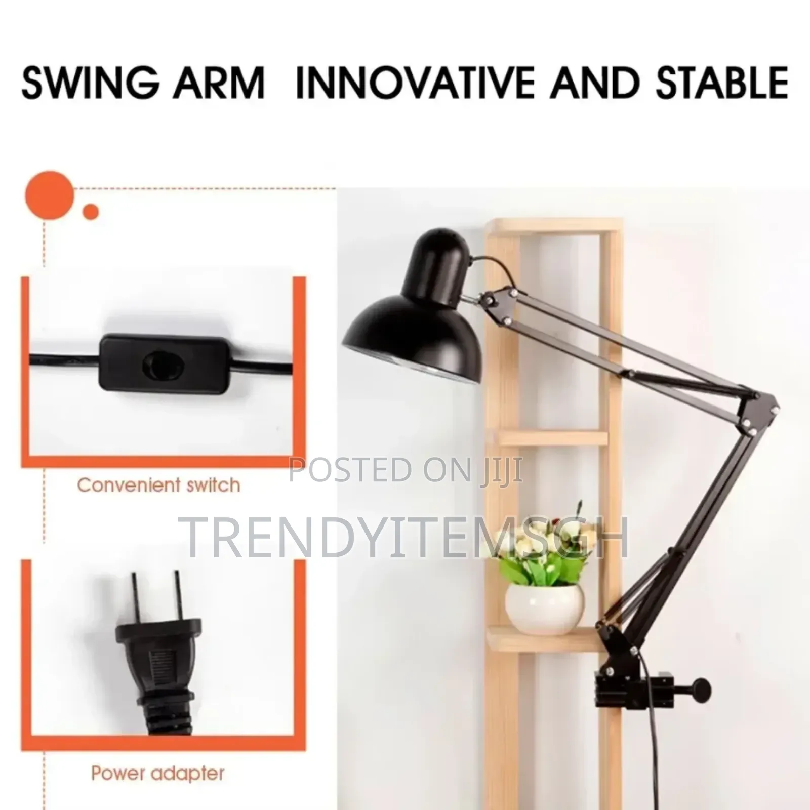 Adjustable Swing Arm Desk Study Lamp With Clamp