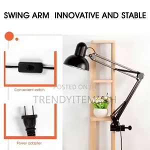Adjustable Swing Arm Desk Study Lamp With Clamp