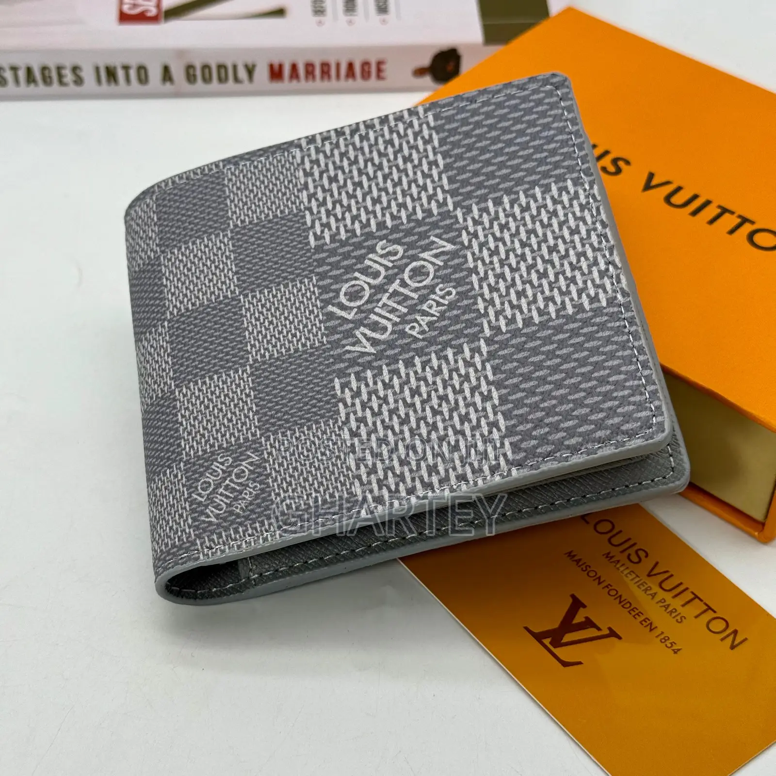 Lv Canvas Gray Black Pocket Wallet