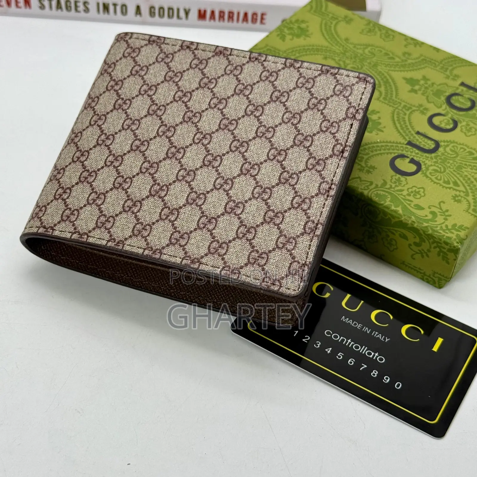 Brand New Canvas Gucci Wallet in Box