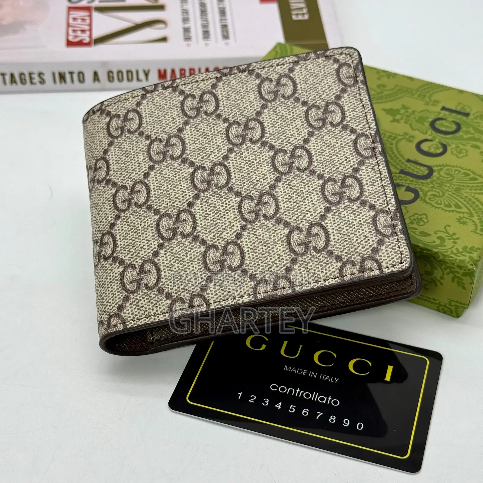 Brand New Canvas Gucci Wallet in Box