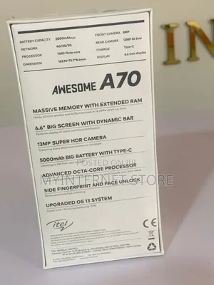 New Itel A70 128 GB Black