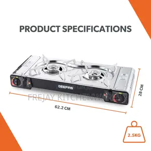 Geepas Portable Camping Gas Stove, Double Burner