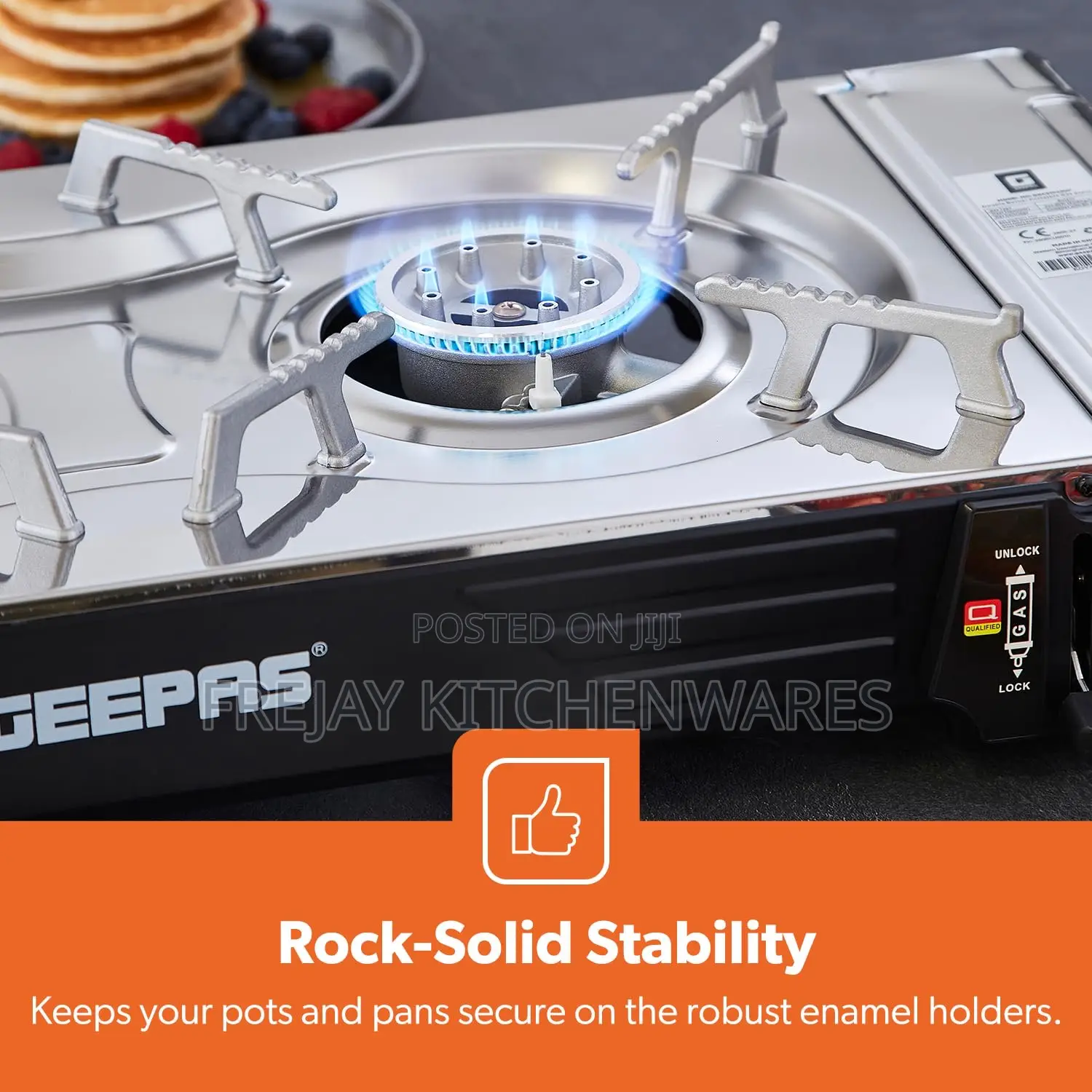 Geepas Portable Camping Gas Stove, Double Burner