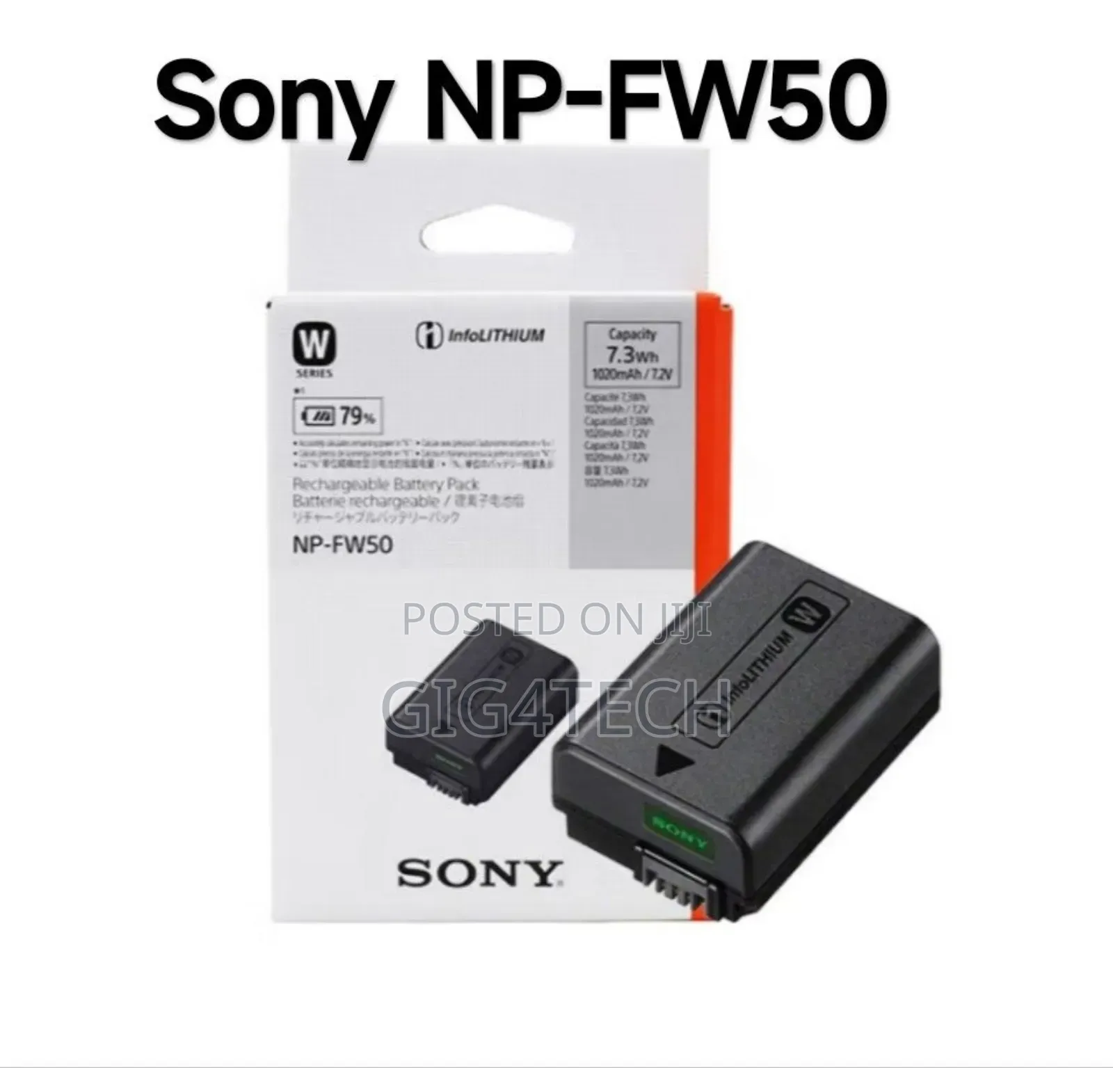 Sony Fw50 Battery for A6400 and Sony Zve10