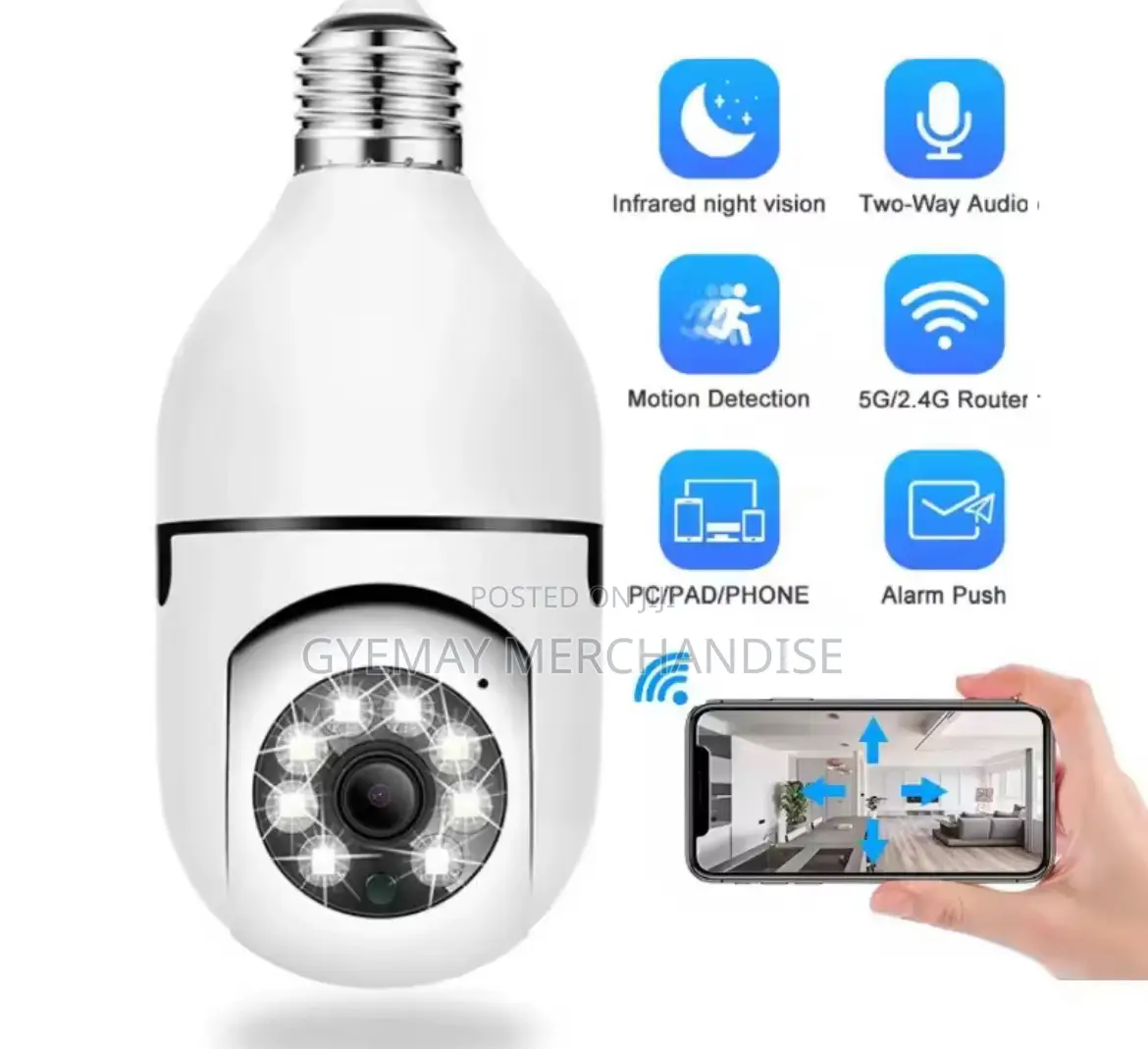 5g 3mp Bulb Light Camera 360