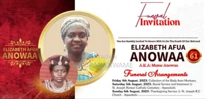 Funeral Posters/Brochure/Receipts