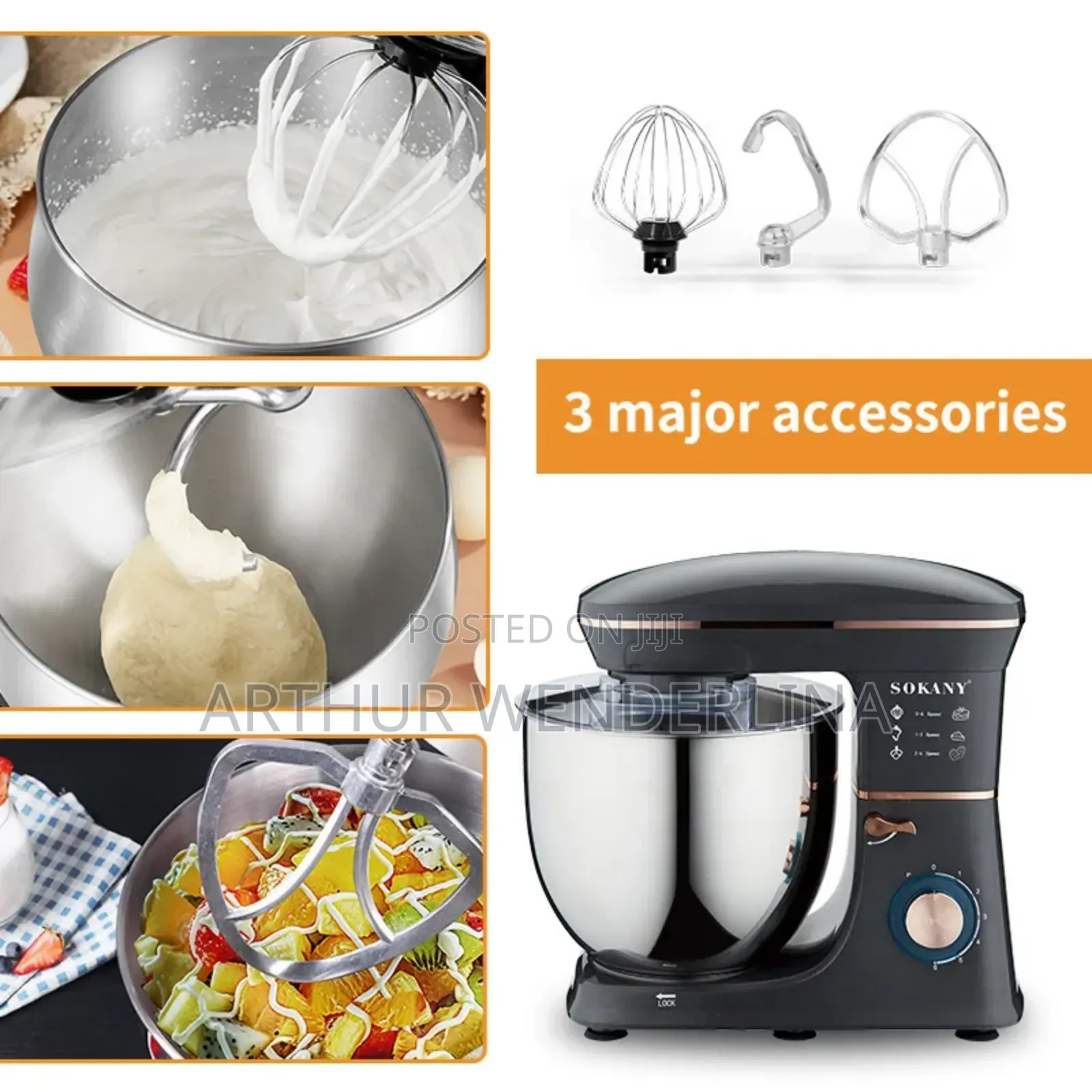 Sokany Stand Mixer With 6 Speeds 11l Capacity Pulse Fun.