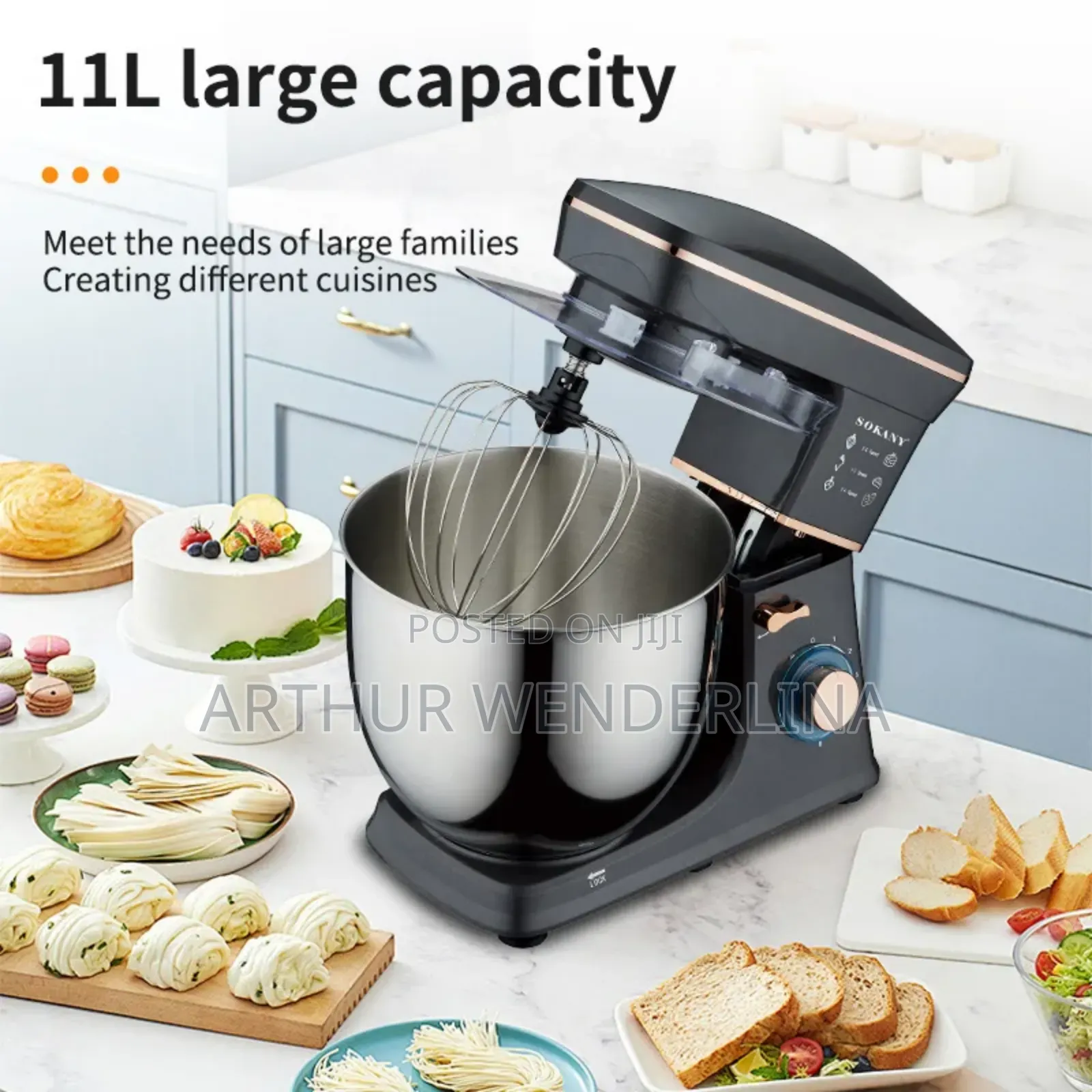 Sokany Stand Mixer With 6 Speeds 11l Capacity Pulse Fun.