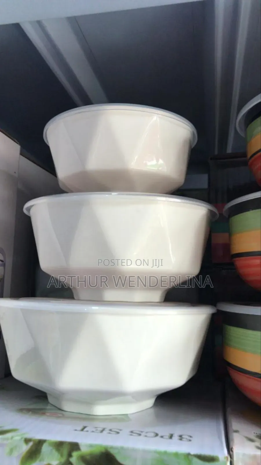 5 and 3 Pieces Ceramic Bowl With Cover
