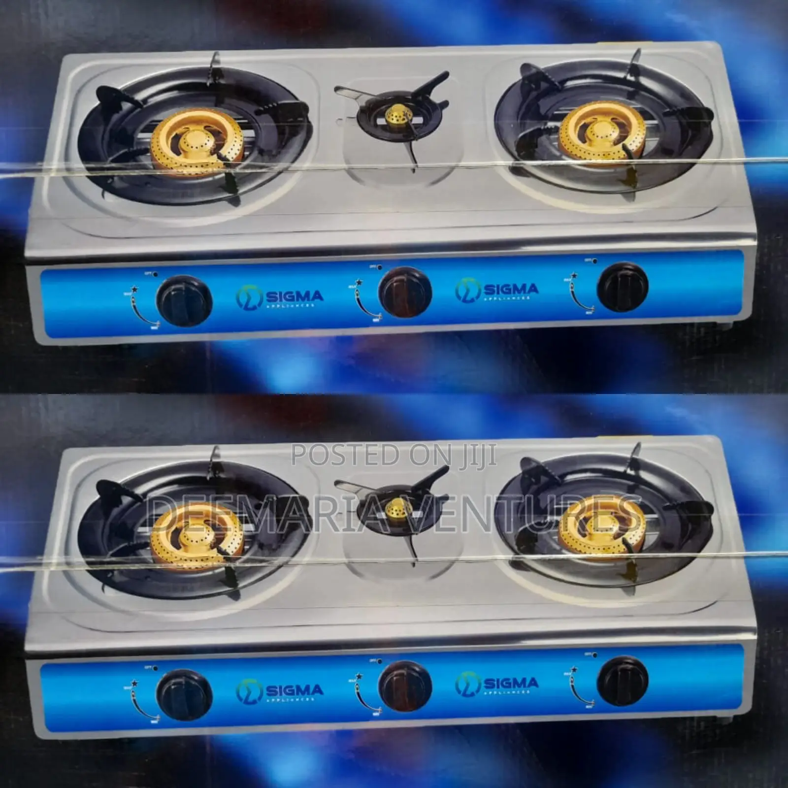Sigma 3 Burner Auto Ignition Stainless Steel Gas Stove