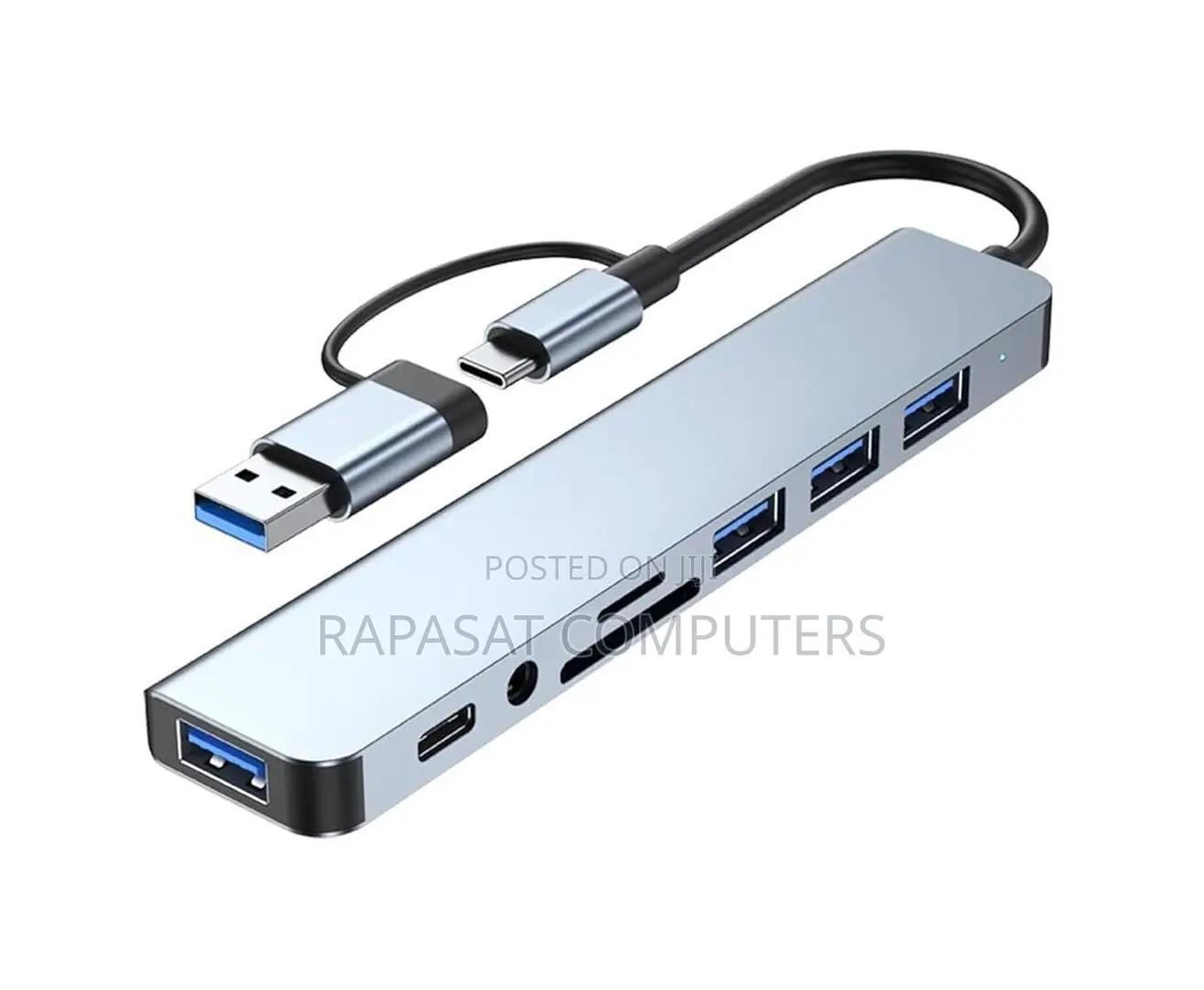 2-in-8 Usb a Usb C to 8-Ports Hub