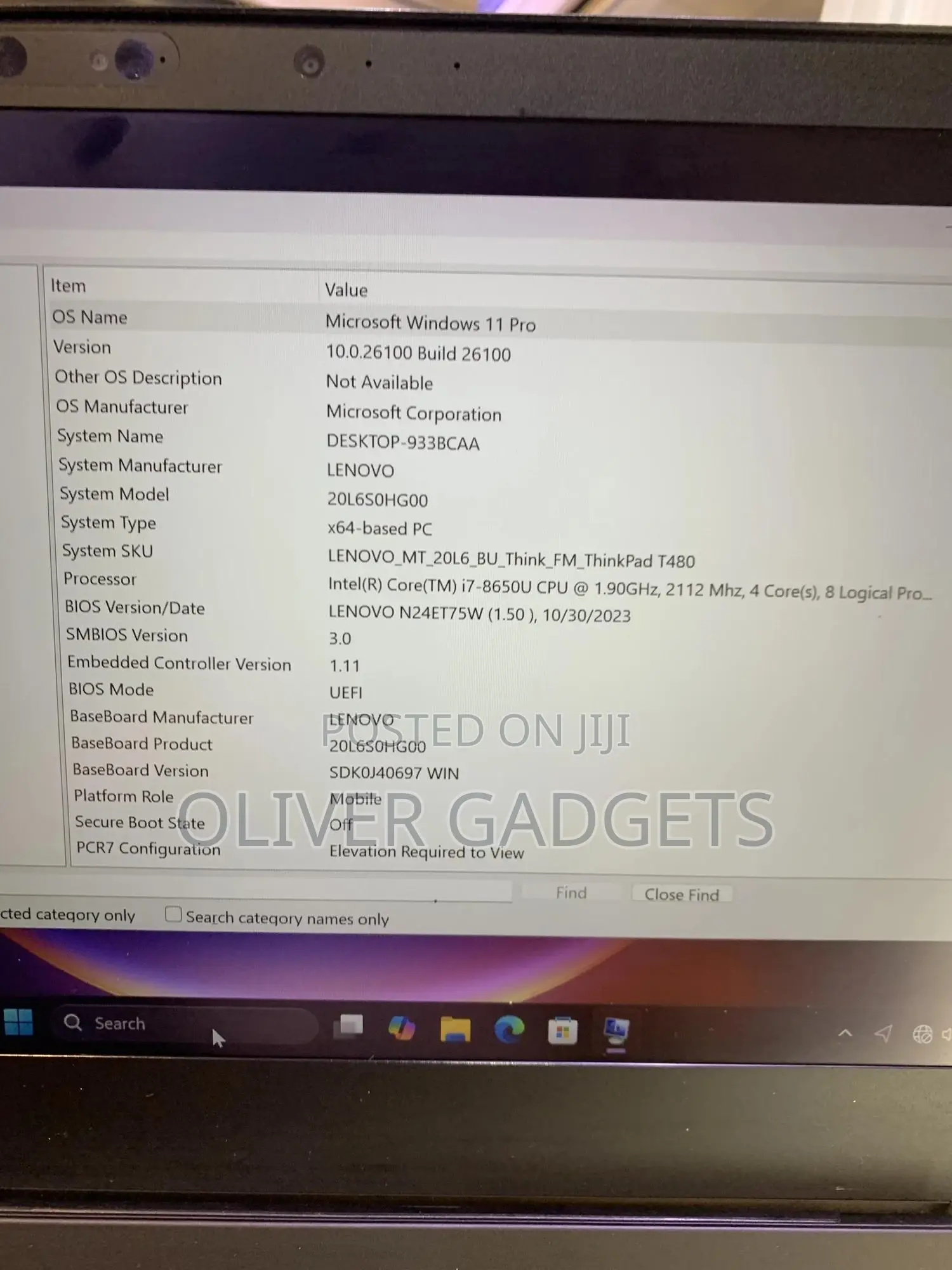 Laptop Lenovo ThinkPad T480 16GB Intel Core I7 SSD 512GB