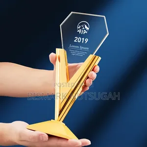 Award Crystal Glass Plaque Trophy