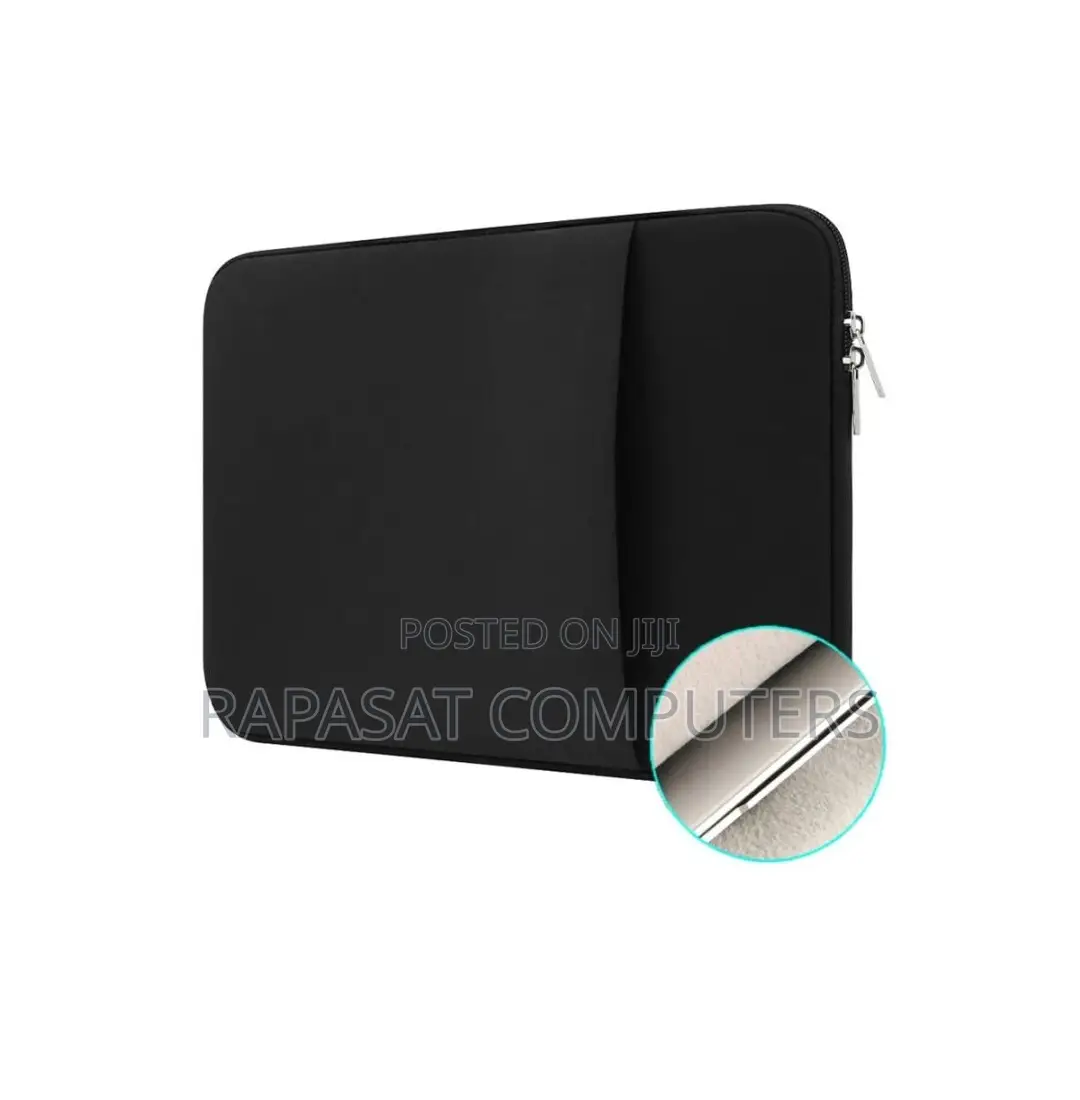 15.6" Laptop Sleeve 1-Side Zip Bag - Black