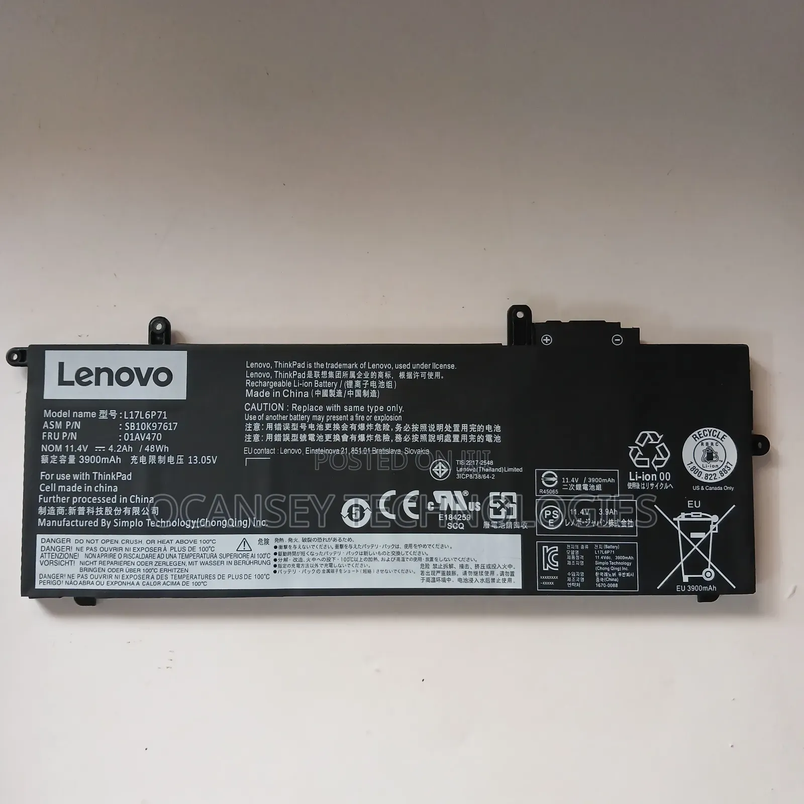 Original Lenovo L17l6p71 Laptop Battery