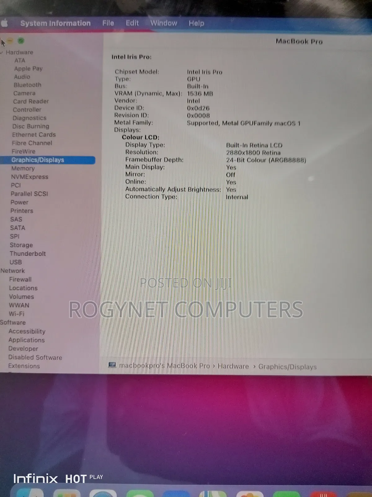 Laptop Apple MacBook Pro 2014 8GB Intel Core i7 SSD 256GB