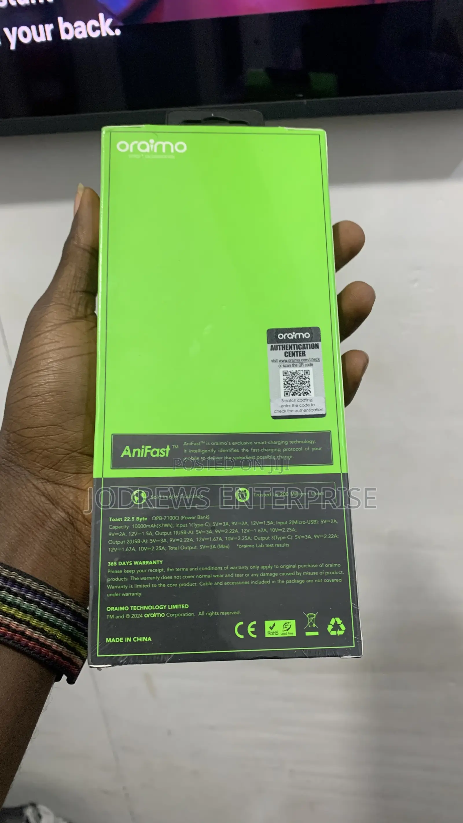Oraimo Toast 22.5 Byte 10000mah 22.5w Power Bank