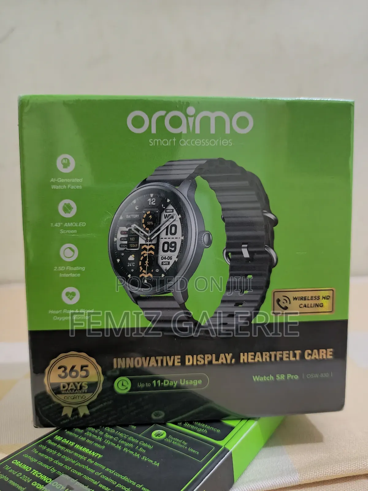 Oraimo Watch 5r Pro 1.43" Amoled 2.5d Smart Watch