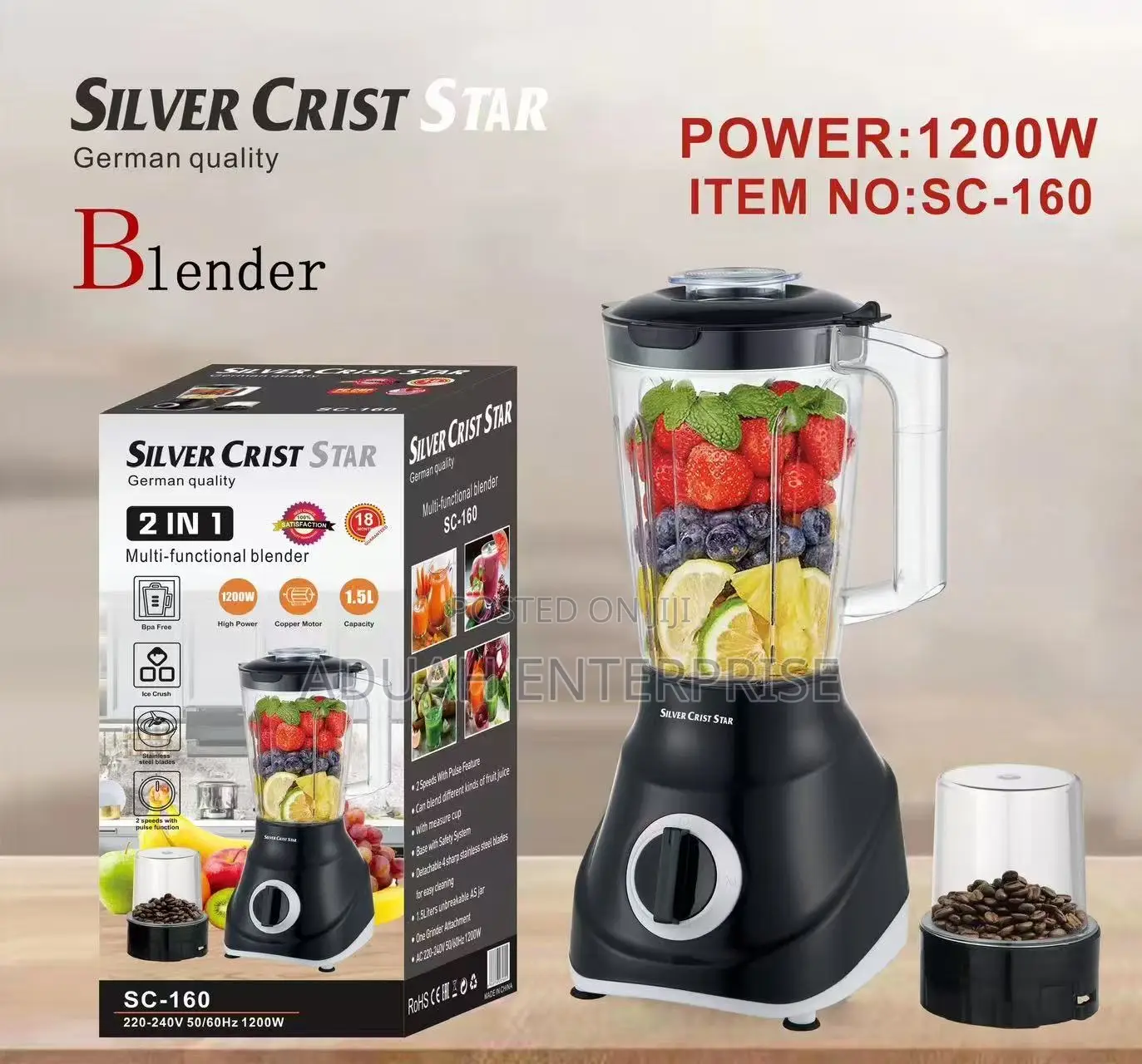 Silver Blender 2 in 1