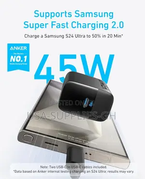 Anker 45w Usb C Fast Charger Block With 5ft Cable From Usa