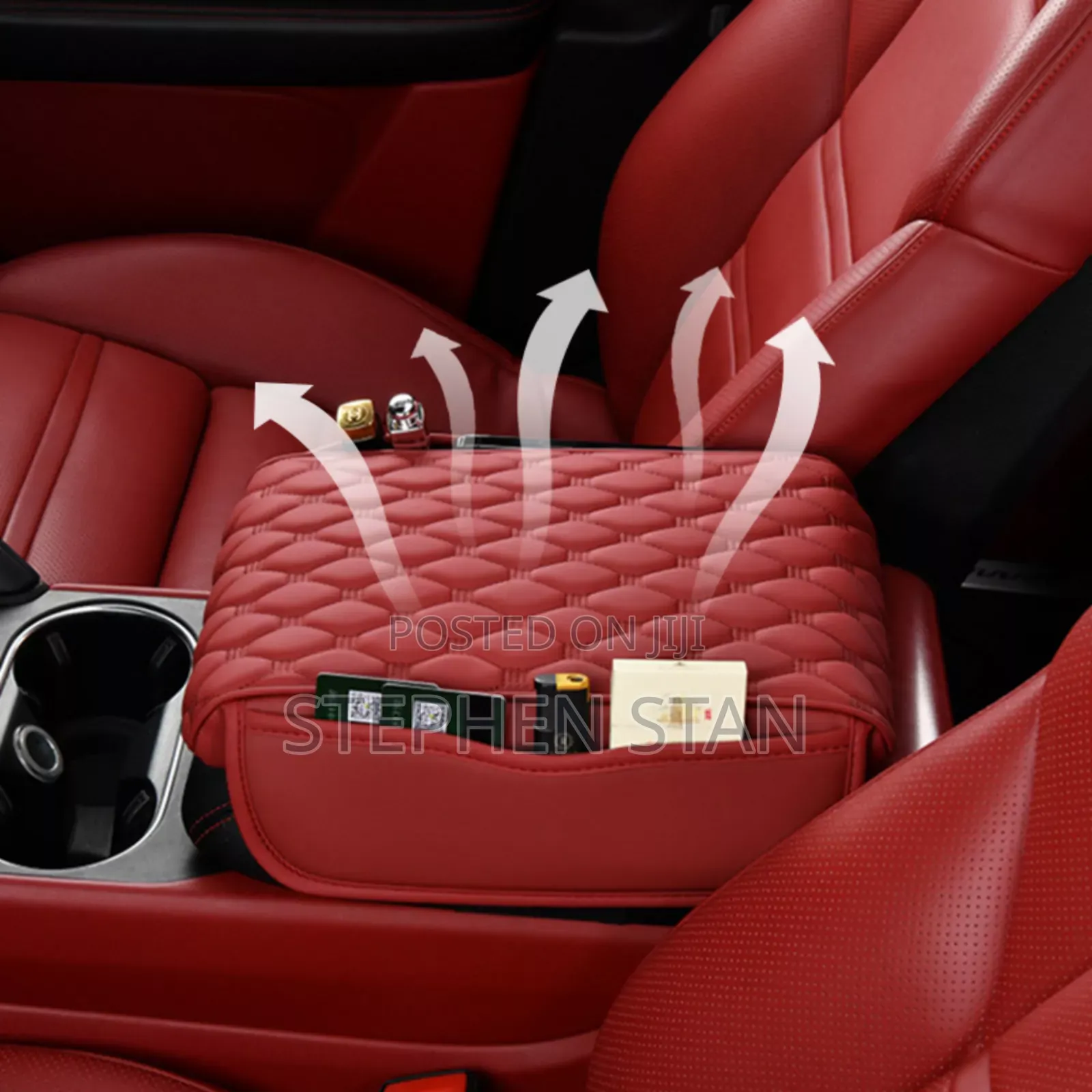 Premium Car Center Armrest Cushion With Storage Pocket