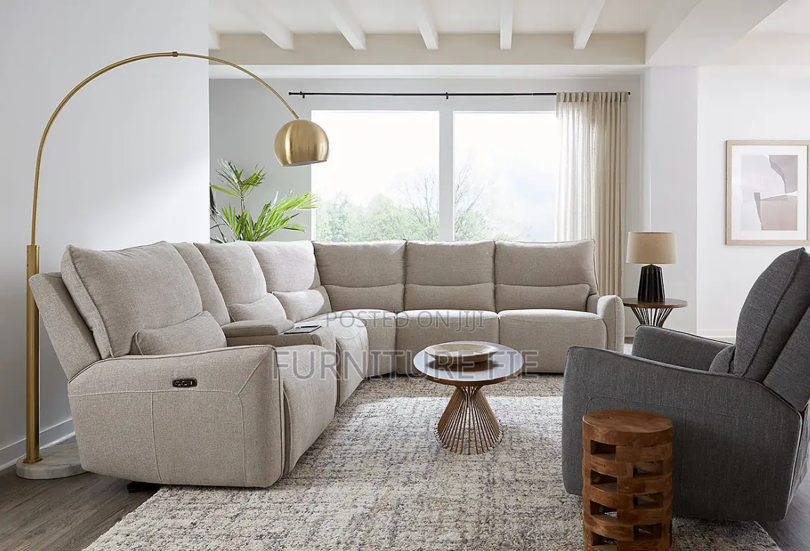 Olper 6-Pc. Fabric Sofa With Power Recliners,Console-Usa.