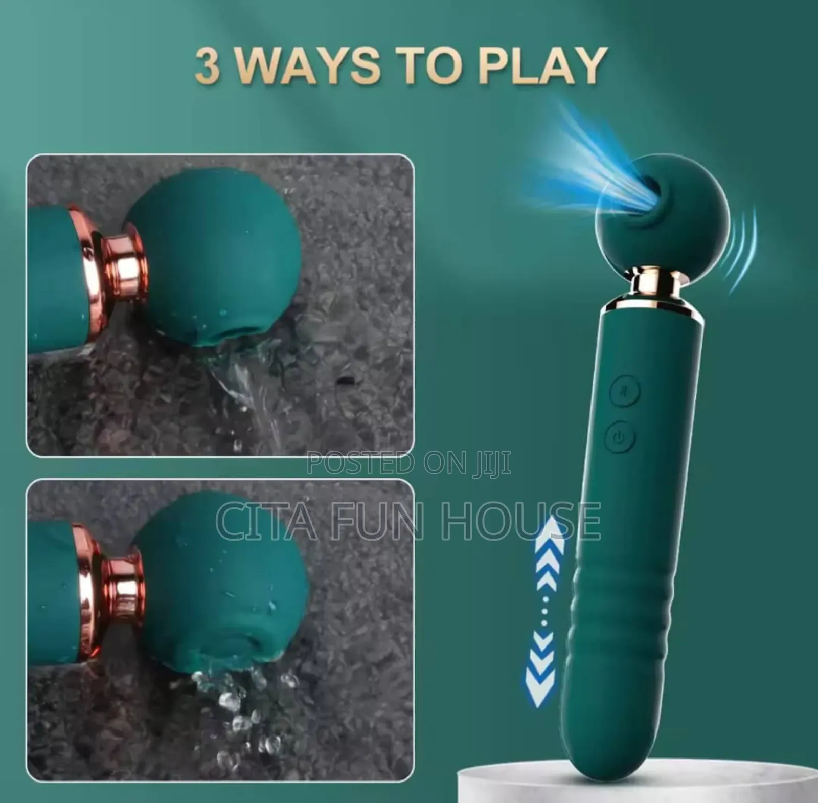 3 in 1 Sucking , Slapping , Thrusting Magic Wand Vibrator