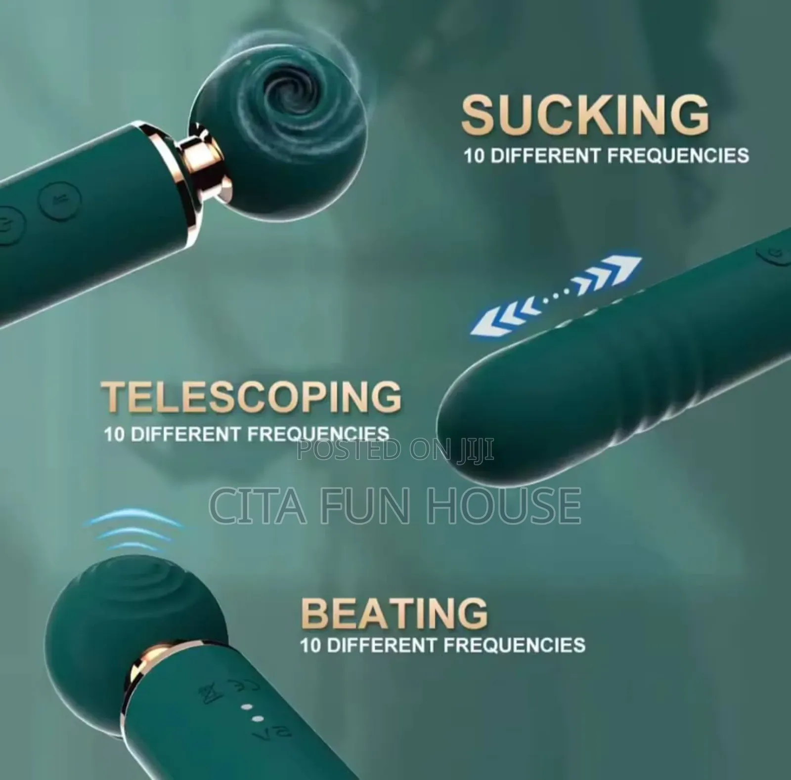 3 in 1 Sucking , Slapping , Thrusting Magic Wand Vibrator