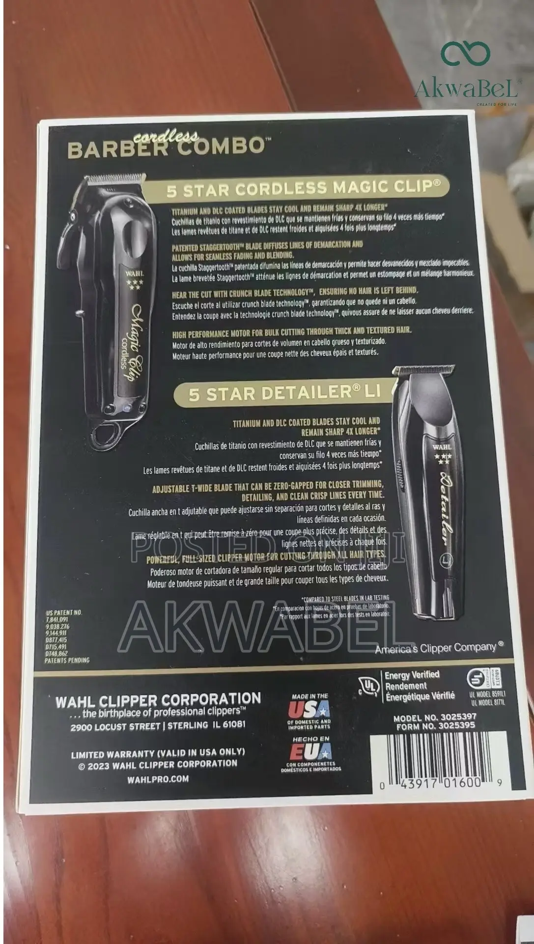 Wahl Cordless Barber Combo Black Magic Clamp Detail Trimmer