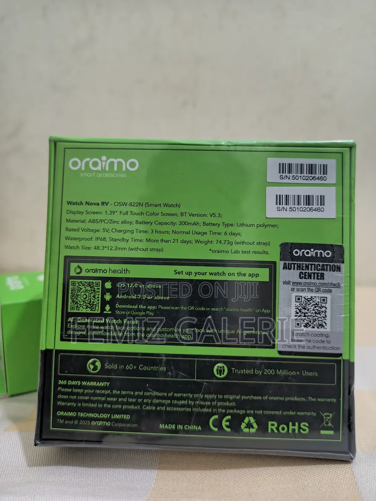 Oraimo Watch Nova Rv 1.39" Hd Video Faces Support