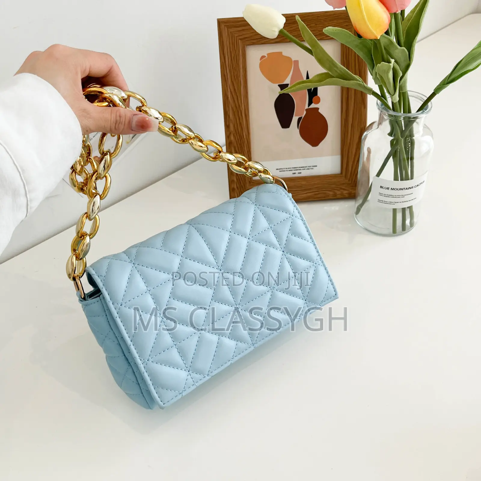 Thick Chain Fashion Embroidery Thread One-Shoulder Handbag