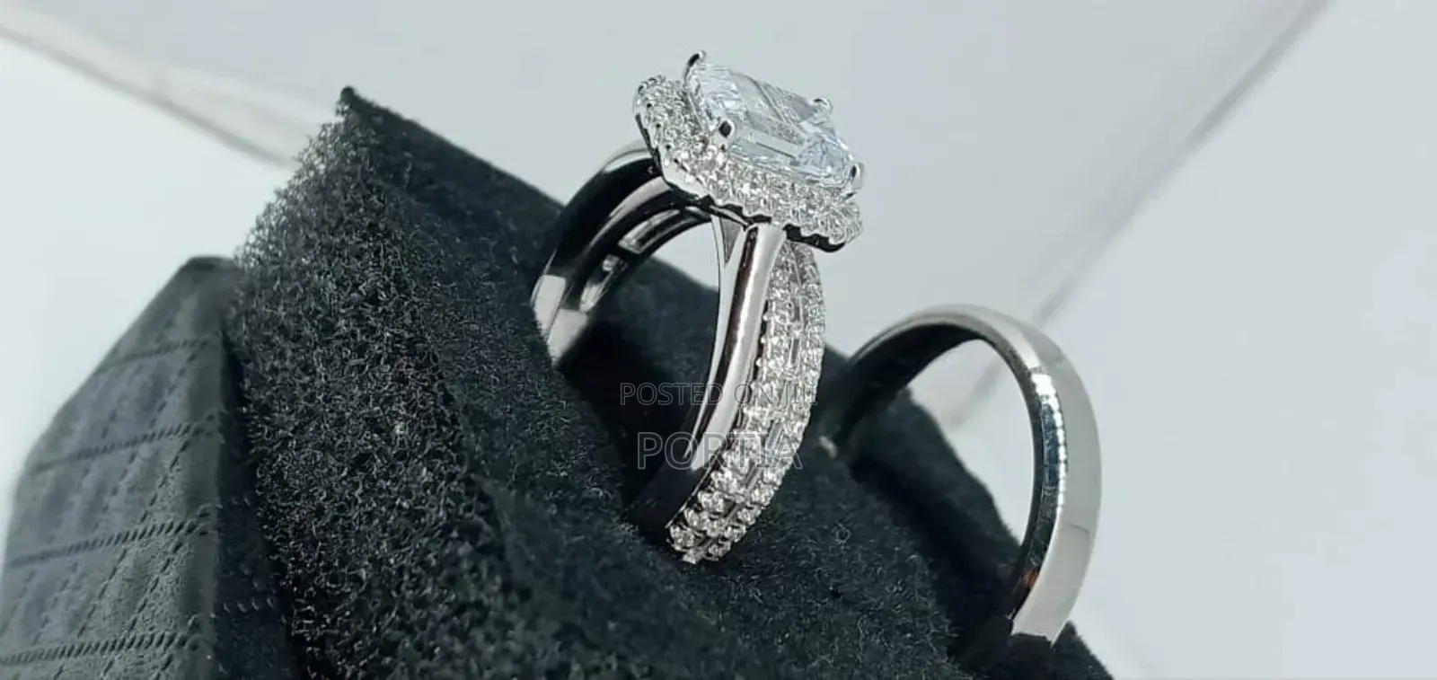 Bride's and Groom's Sterling Silver Rings Set