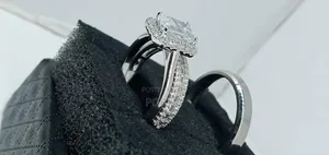 Bride's and Groom's Sterling Silver Rings Set