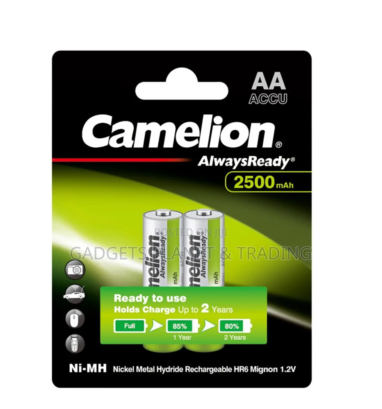 Camelion Alwaysready Ni-Mh Rechargeable Aa Battery - 2500mah
