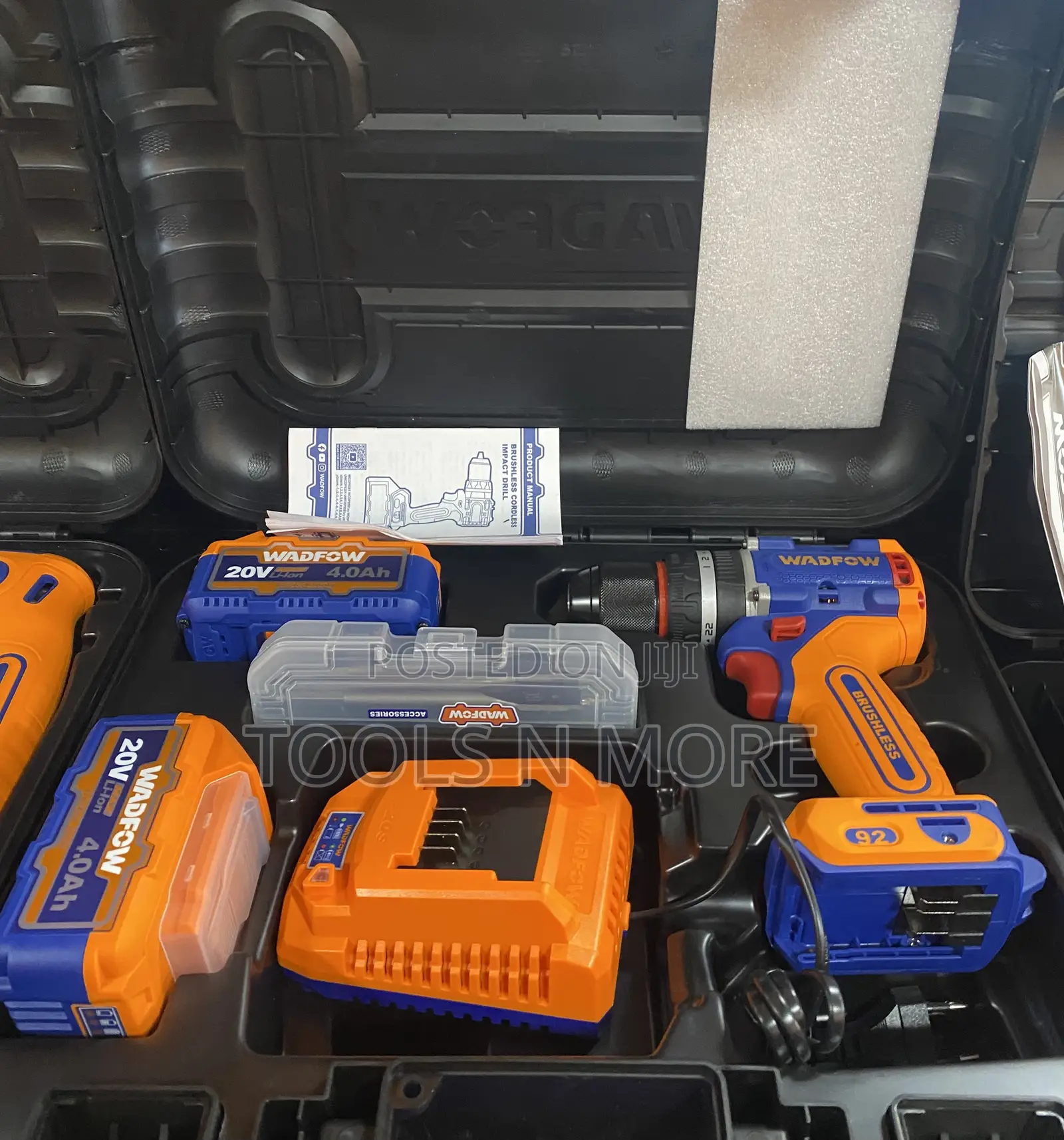 Wadfow 20v Brushless Impact Drill 92nm