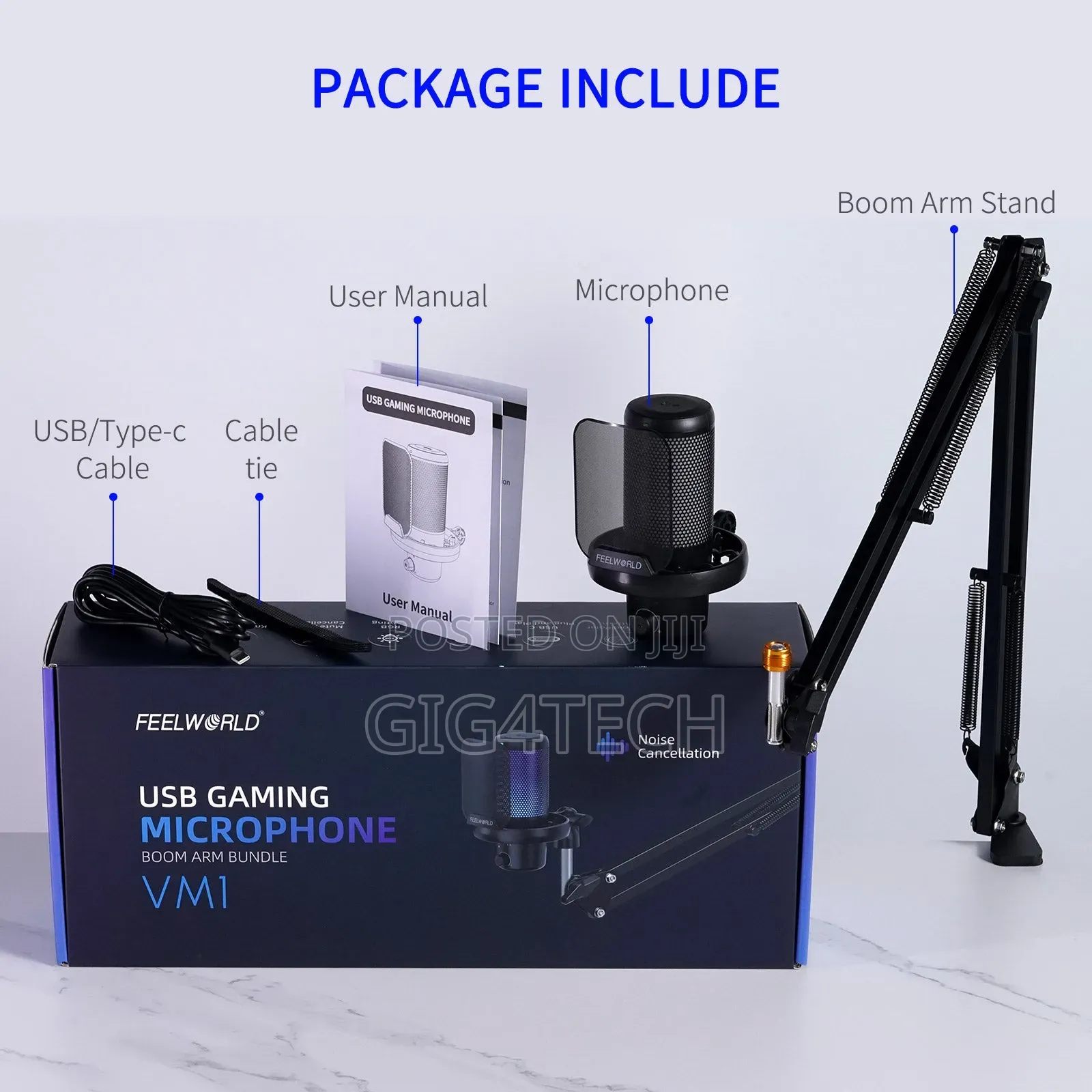 Feelworld Vm1 Gaming Pc Usb Condenser Microphone With Stand