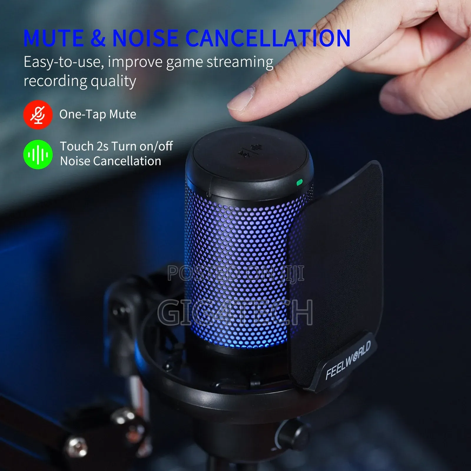 Feelworld Vm1 Gaming Pc Usb Condenser Microphone With Stand